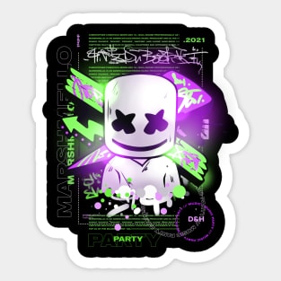 Marshmello | Neon EDM party Sticker